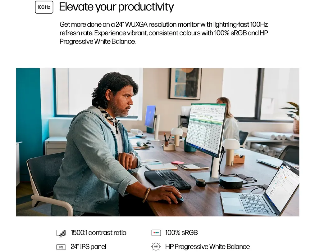 Monitor HP Series 5 Pro 524pn 24” WUXGA IPS 100Hz | 9D9A7AA - imagen 4