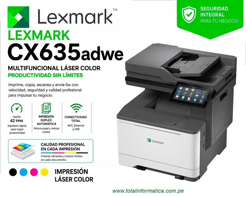 Lexmark CX635adwe Multifuncional Láser Color WiFi Dúplex - imagen 1