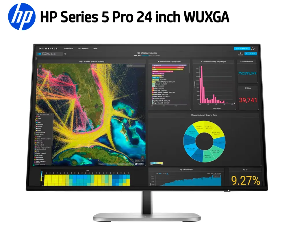 Monitor HP Series 5 Pro 524pn 24” WUXGA IPS 100Hz | 9D9A7AA - imagen 2