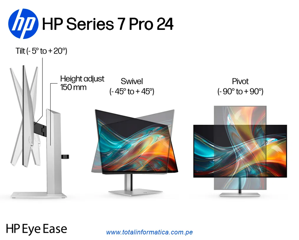 Monitor HP 7 Pro 24pn  24" WUXGA IPS 100Hz HDMI DP | 8X534AA - imagen 3