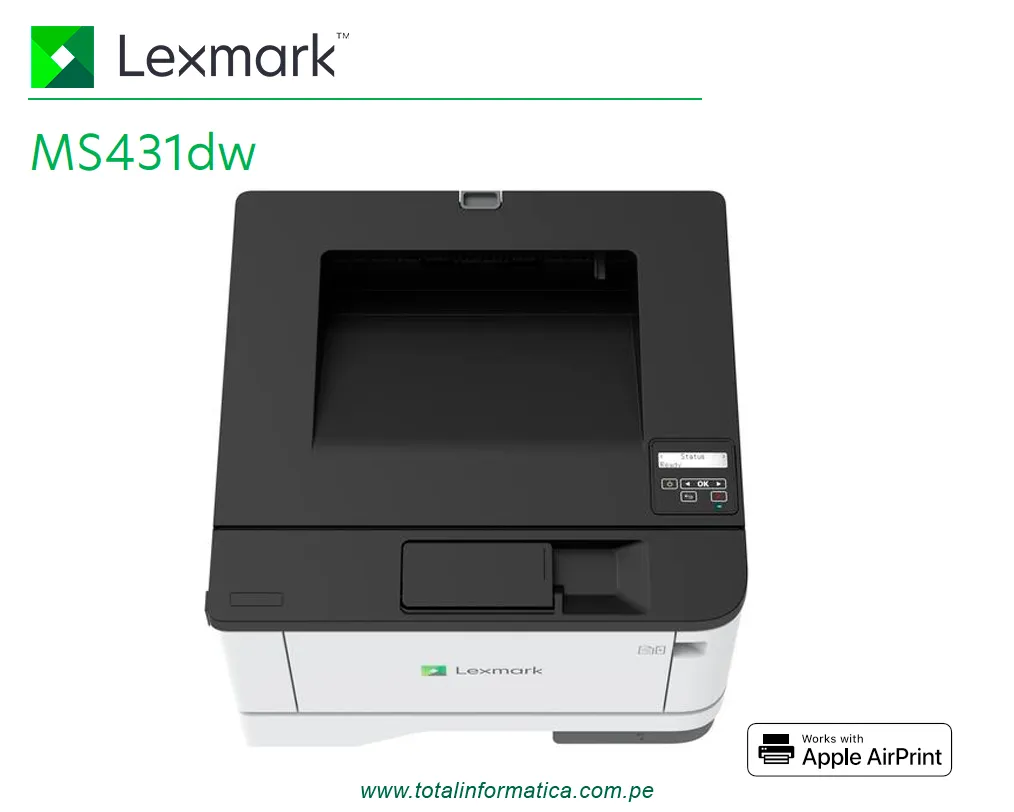 Impresora Láser Lexmark MS431dw WiFi Dúplex 42 ppm - imagen 3