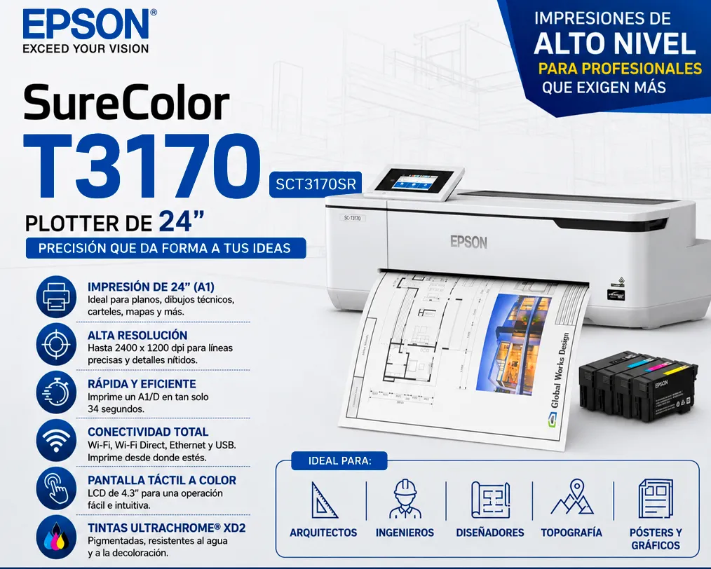 Impresora Plotter EPSON SureColor T3170 24" SCT3170SR - imagen 1
