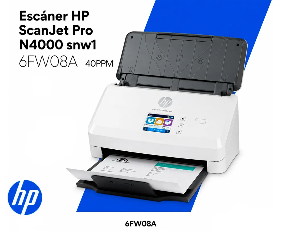 ESCÁNER HP SCANJET PRO N4000 SNW1 6FW08A, 40 PPM/80 IPM - imagen 3