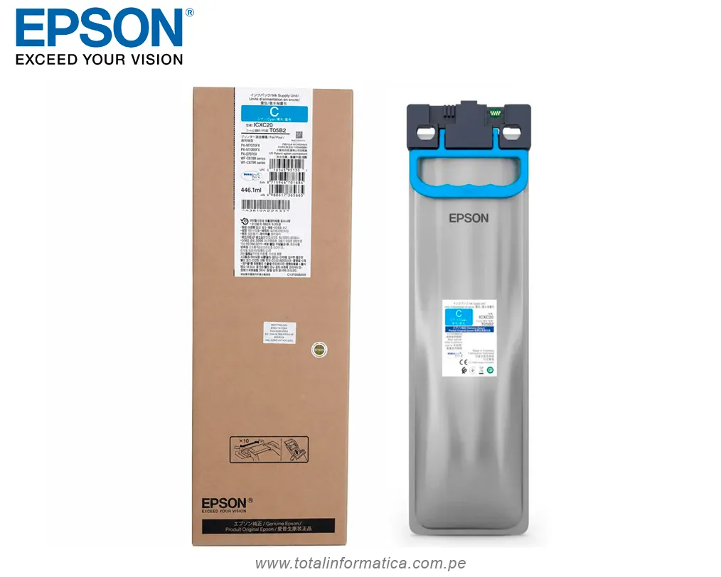 Tinta Epson T05B T05B220 Cyan Alta Capacidad para WorkForce Pro WF-C878R - imagen 1