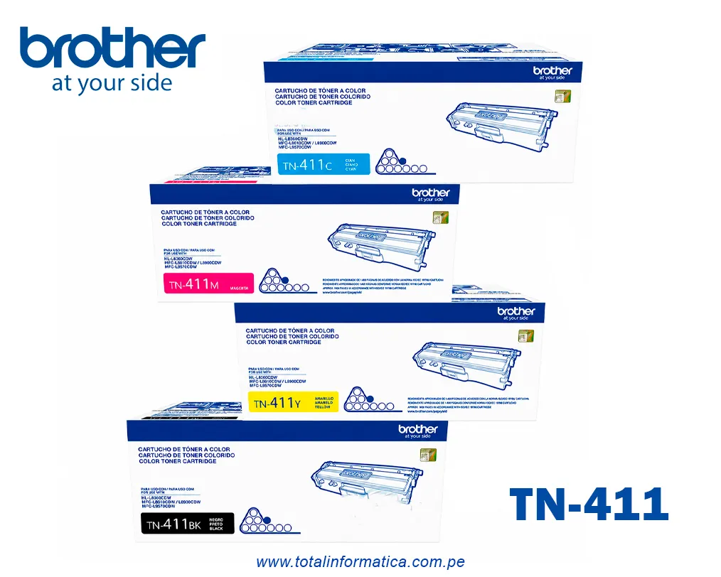 Toner BROTHER TN411M Magenta Original / MFC-L8900CDW, 1800 Pág. - imagen 3