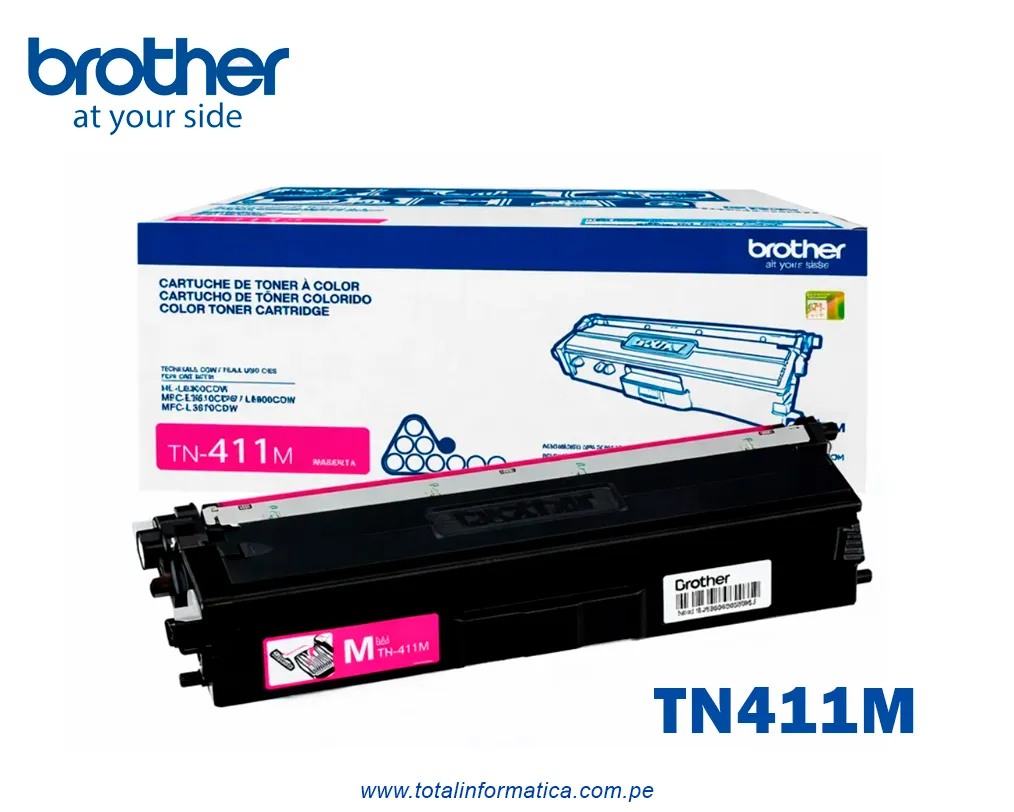 Toner BROTHER TN411M Magenta Original / MFC-L8900CDW, 1800 Pág. - imagen 2