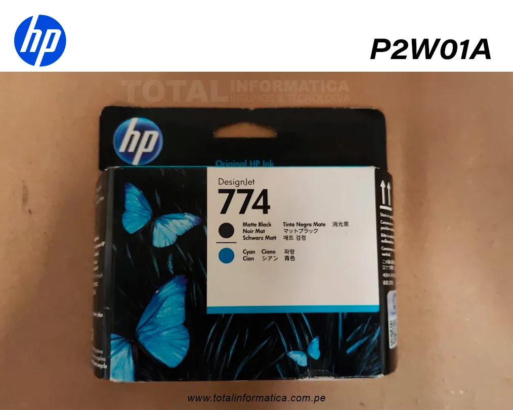 Cabezal HP 774 P2W01A Negro Mate y Cian para DesignJet Z6810 - imagen 2