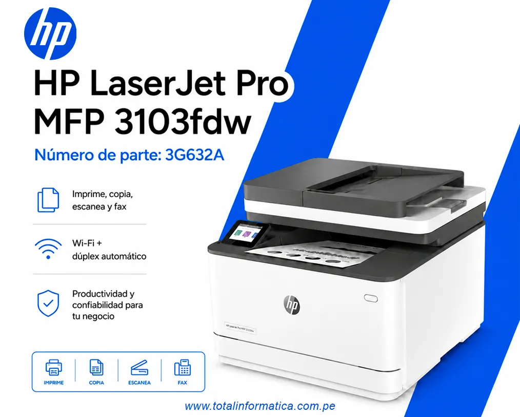 HP LaserJet Pro MFP 3103fdw Impresora Multifuncional - imagen 1