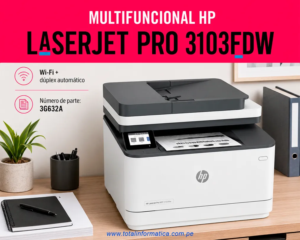 HP LaserJet Pro MFP 3103fdw Impresora Multifuncional - imagen 3