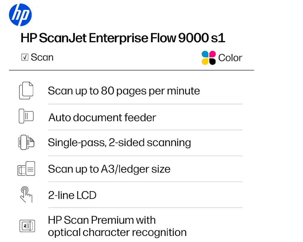 Escáner HP ScanJet Enterprise Flow 9000 s1 A3 80ppm/160ipm - imagen 4