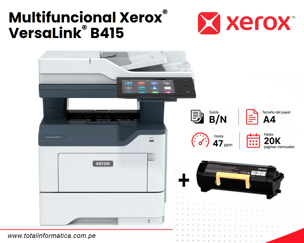 IMPRESORA LÁSER XEROX VERSALINK B415 MULTIFUNCIÓN, MONOCROMO, 50 PPM  - imagen 3