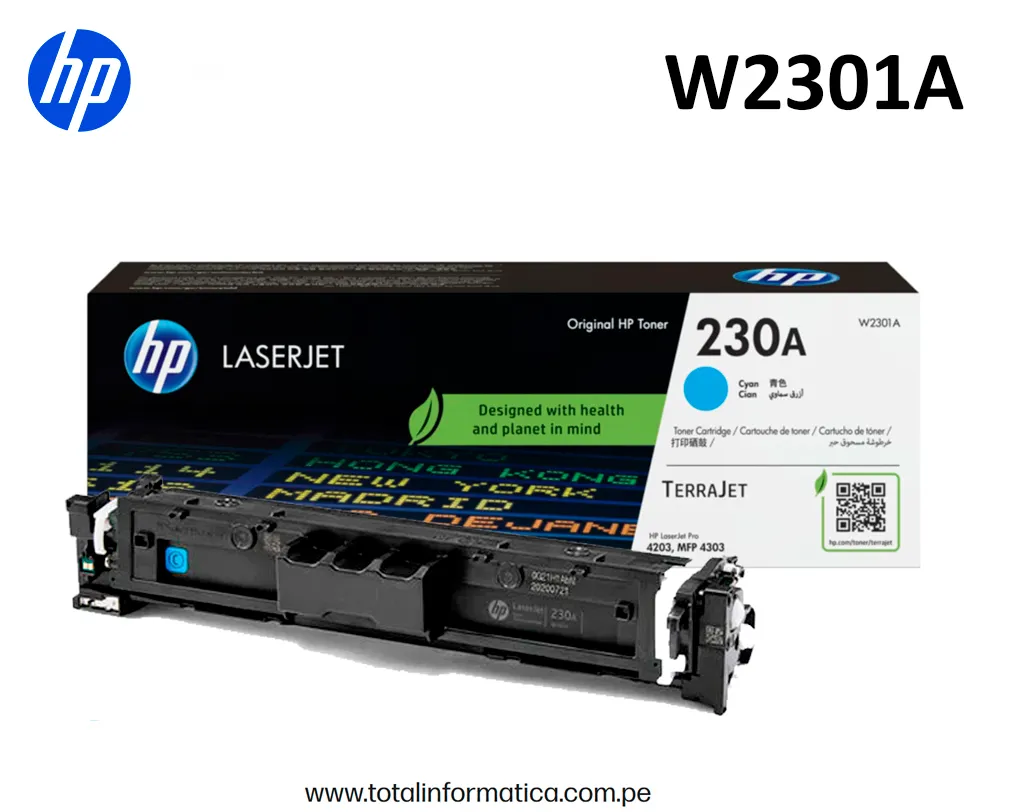 HP 230A W2301A Cyan Toner Original 1,800 Pág. - imagen 2