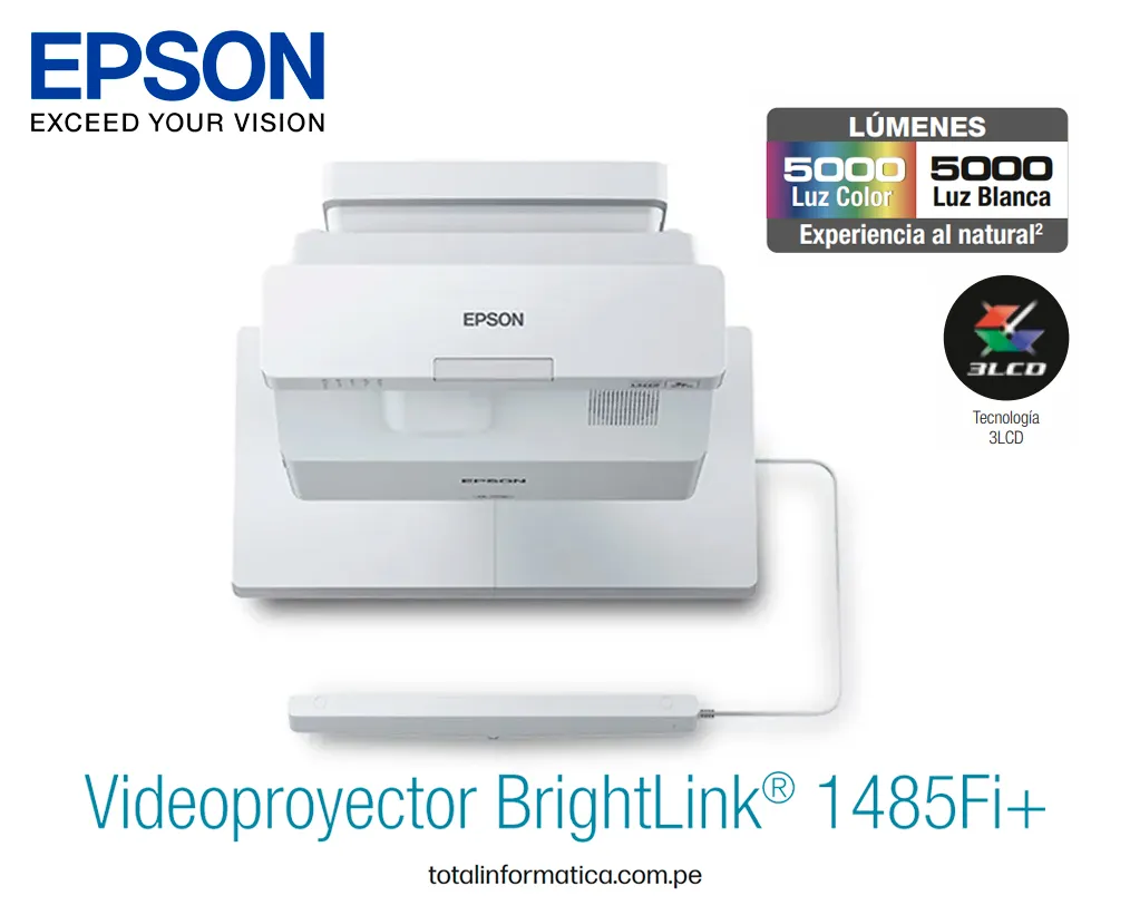 EPSON BrightLink 1485Fi+ 3LCD, PROYECTOR LÁSER de 5000 Lúmenes Ultra Corto. - imagen 1