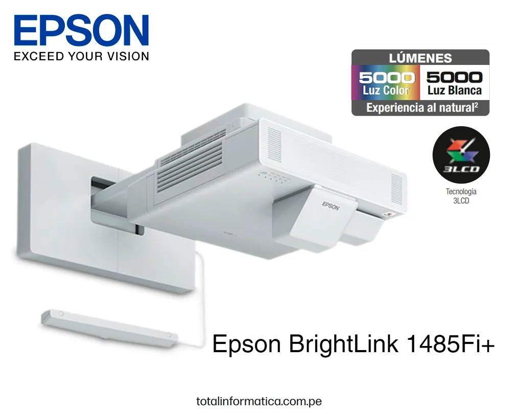 EPSON BrightLink 1485Fi+ 3LCD, PROYECTOR LÁSER de 5000 Lúmenes Ultra Corto. - imagen 2