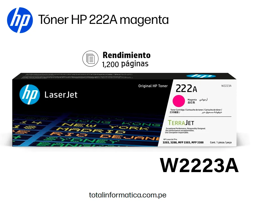 HP 222A W2223A Toner Magenta ORIGINAL 1200 Pag. - imagen 1