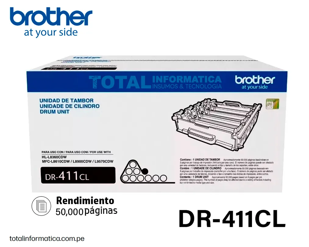 BROTHER DR411CL Unidad de tambor Original, 50K Pag. - imagen 1
