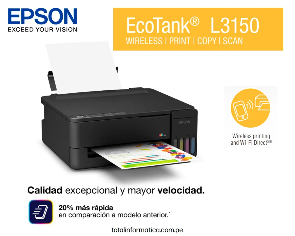 Impresora Inalámbrica EPSON ECOTANK L1250 Color A4 - imagen 2