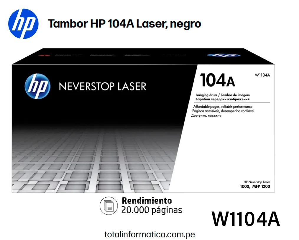 HP 104A W1104A Unidad De Imagen Black ORIGINAL 20000 Pag. - imagen 1