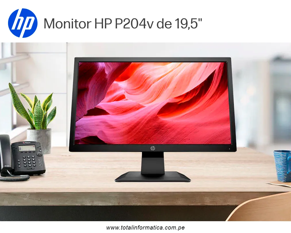 MONITOR HP P204V 5RD66AA 19.5" HD, 1600 X 900 A 60HZ, TN LED, HDMI VGA  - imagen 4