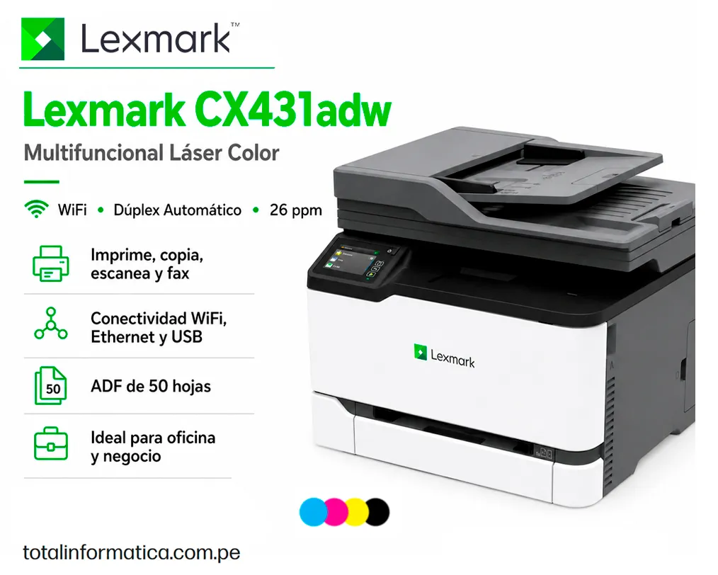 LEXMARK CX431ADW Impresora Láser Color WiFi Duplex 26ppm - imagen 1