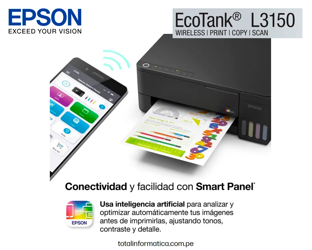 Impresora Inalámbrica EPSON ECOTANK L1250 Color A4 - imagen 3