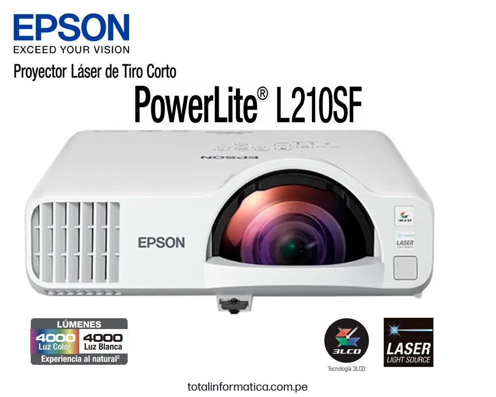 PROYECTOR Láser L210SF 3LCD 1080P Epson PowerLite 4000 Lumenes - imagen 1