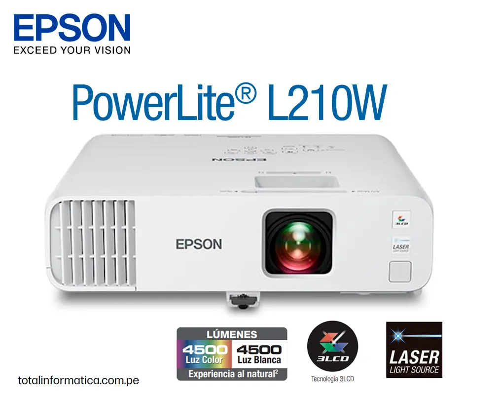 EPSON PowerLite L210W PROYECTOR Láser Inalámbrico de 4500 lúmenes WXGA - imagen 1