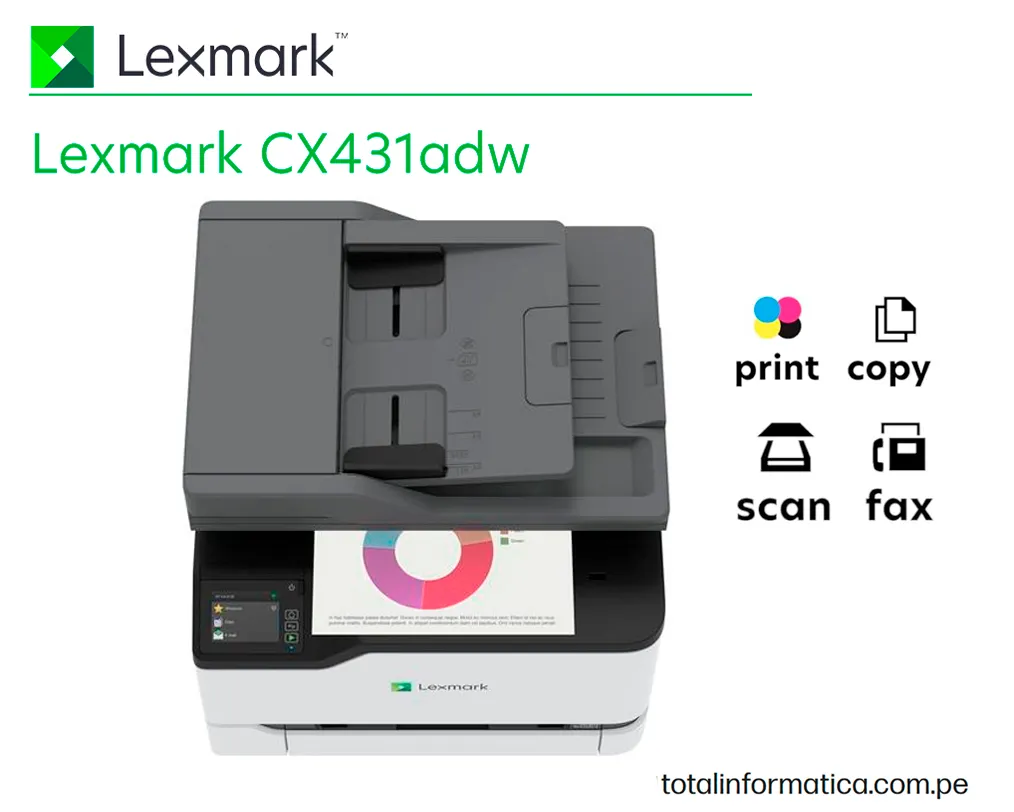 LEXMARK CX431ADW Impresora Láser Color WiFi Duplex 26ppm - imagen 4