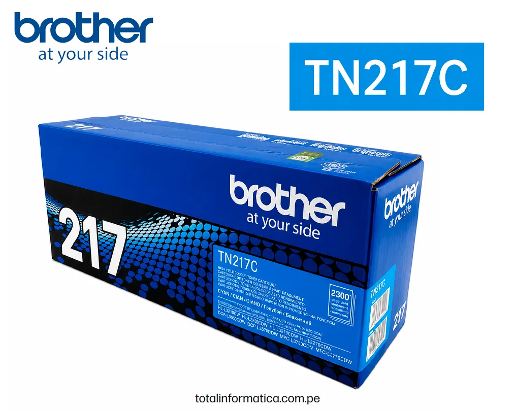 BROTHER TN217C Cyan Toner Original 2300 Pag. - imagen 2