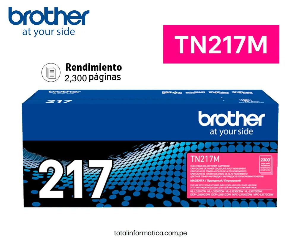 BROTHER TN217M Magenta Toner Original 2300 Pag. - imagen 1