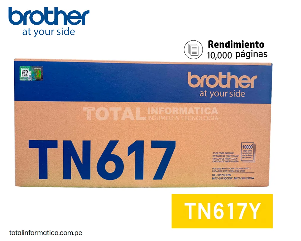 BROTHER TN617Y Toner Yellow Original 10,000 Pág - imagen 1