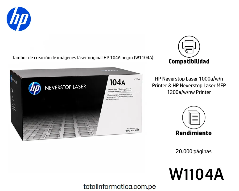 HP 104A W1104A Unidad De Imagen Black ORIGINAL 20000 Pag. - imagen 4