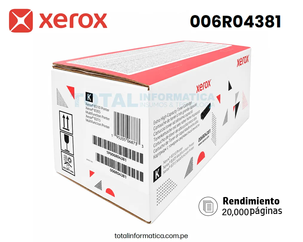 TONER 006R04381 Xerox Black Original Para B310/B315 20,000 Pág. - imagen 2