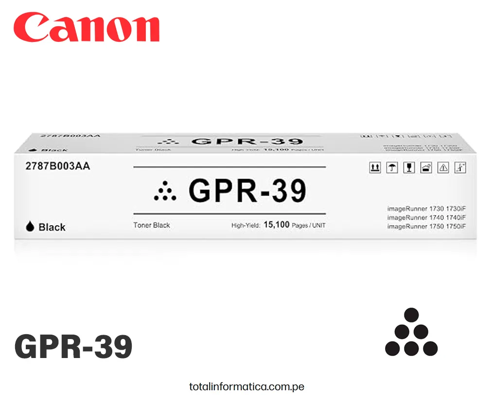TONER CANON GPR-39 Black Original 2787B003AA, 15.000 Pág. - imagen 3