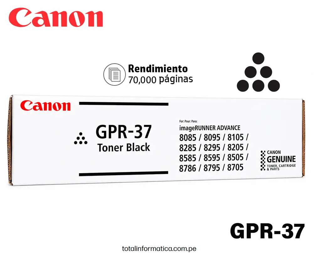 GPR-37 Black Toner Original (8905i/8995i/8986i) 70,000 paginas - imagen 1