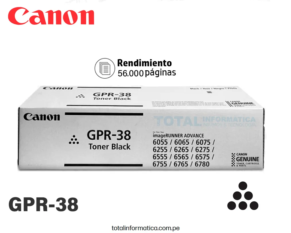 GPR-38 Black Toner Original 3766B003AA imageRUNNER 6980i 56,000 pag. - imagen 1