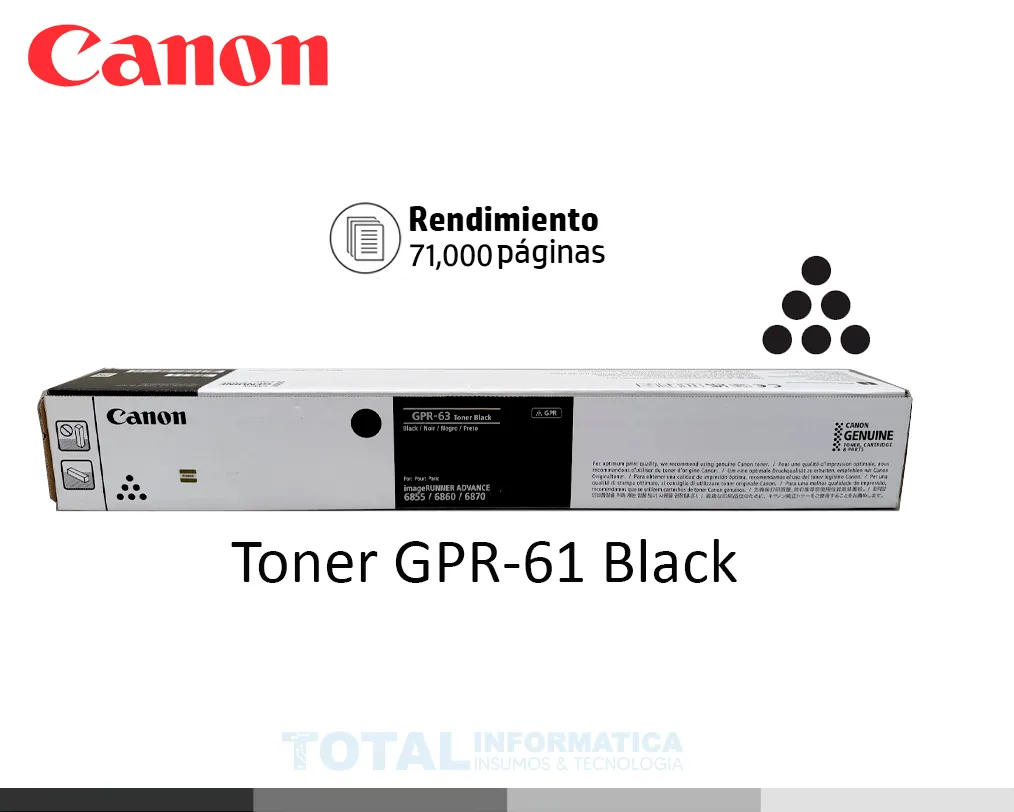 GPR-61 Black Toner Original ADVANCE DX C5870i, C5850i, C5840i 71,000 pag. - imagen 1