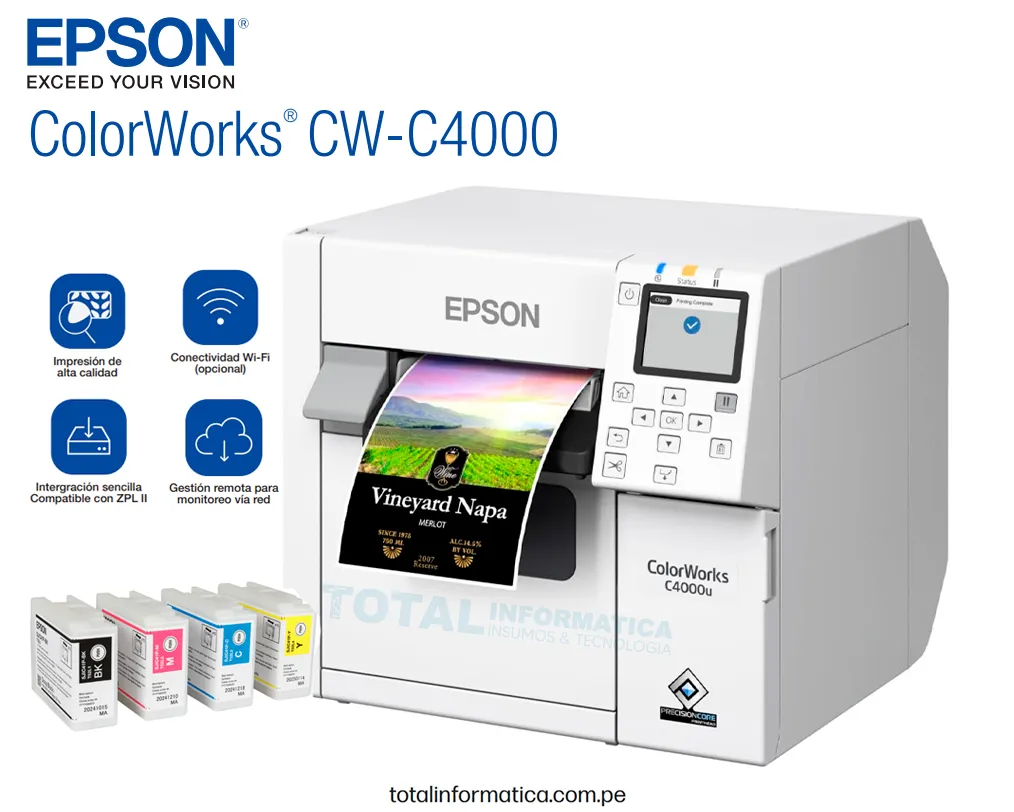 Impresora de Etiquetas Epson ColorWorks CW-C4000 1200 x 1200 DPI C31CK03101 - imagen 1