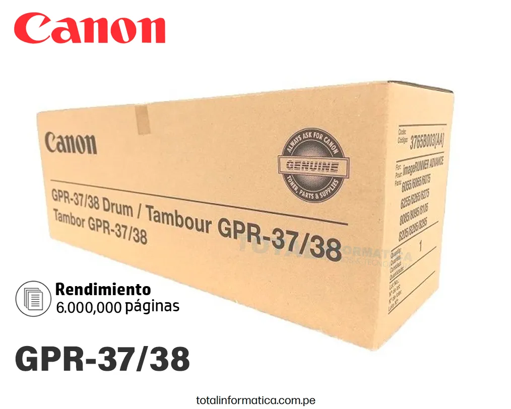 DRUM UNIT GPR-37/38 Black ImageRunner 8905i/8995i/8986i/6980i 6,000,000 pag. - imagen 1