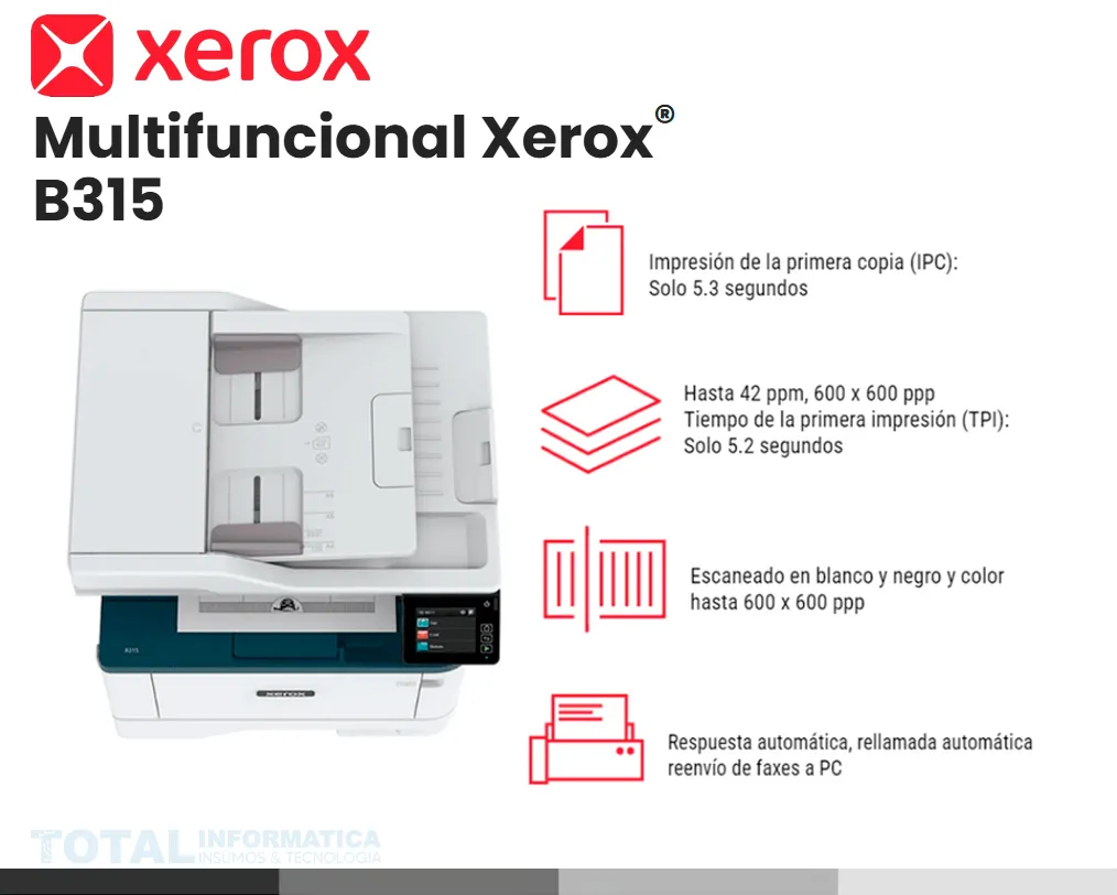 Impresora MFP XEROX B315V_DNI 40ppm WiFi/Fax - imagen 3
