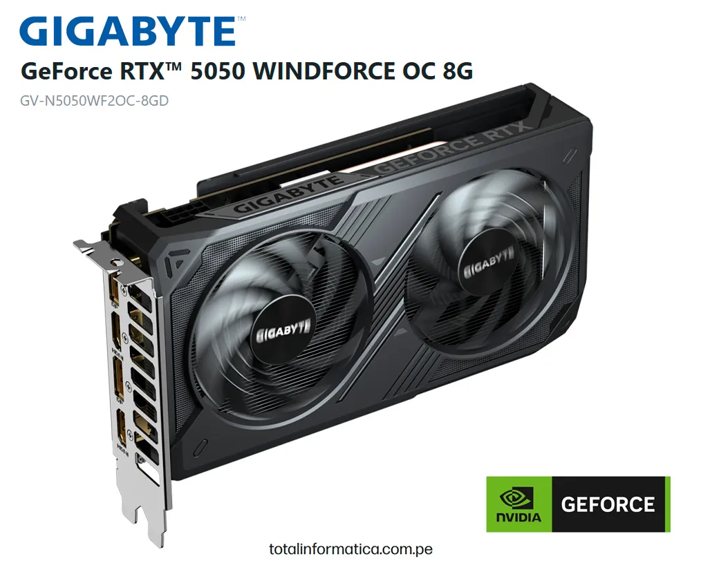 Tarjeta Grafica GIGABYTE GeForce RTX 5050 WINDFORCE OC 8GB GDDR6 | GV-N5050WF2OC-8GD - imagen 3