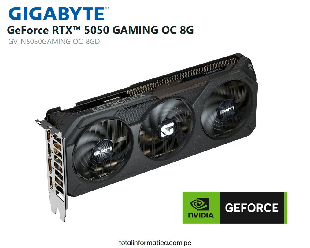  Tarjeta Grafica GIGABYTE GeForce RTX 5050 OC 8GB GDDR6 | GV-N5050GAMING OC-8GD - imagen 2