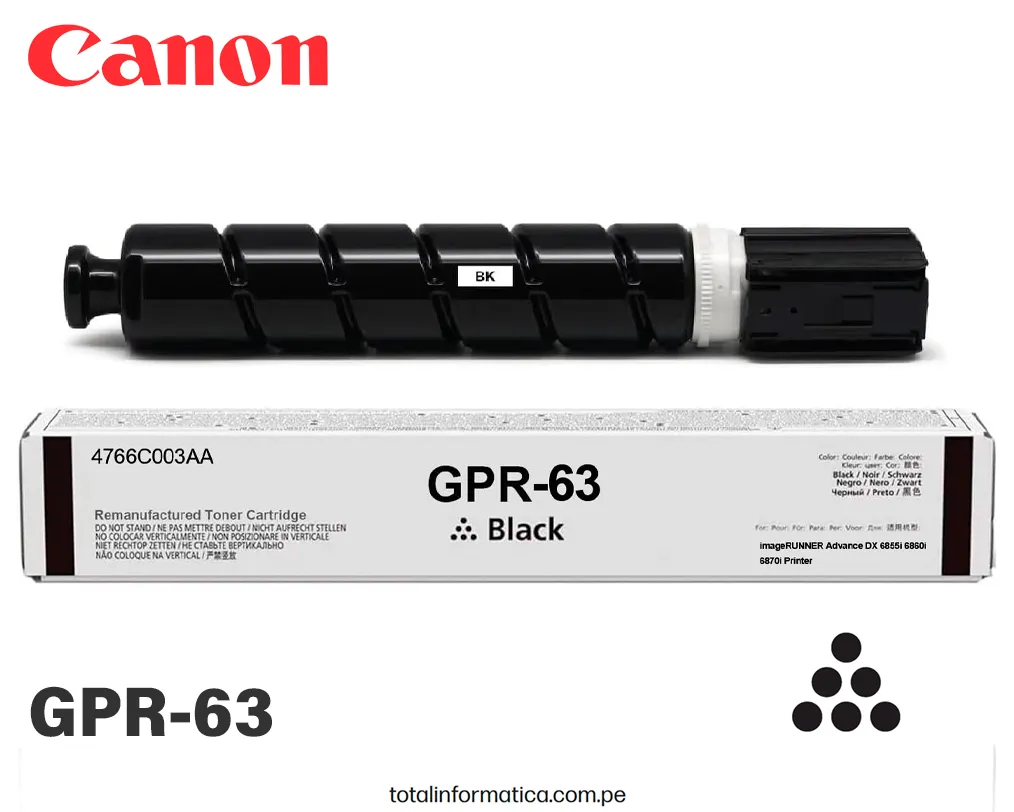 GPR-63 Black Toner Original 4766C003AA DX 6870i/6860i/6855i 71,500 pag. - imagen 2