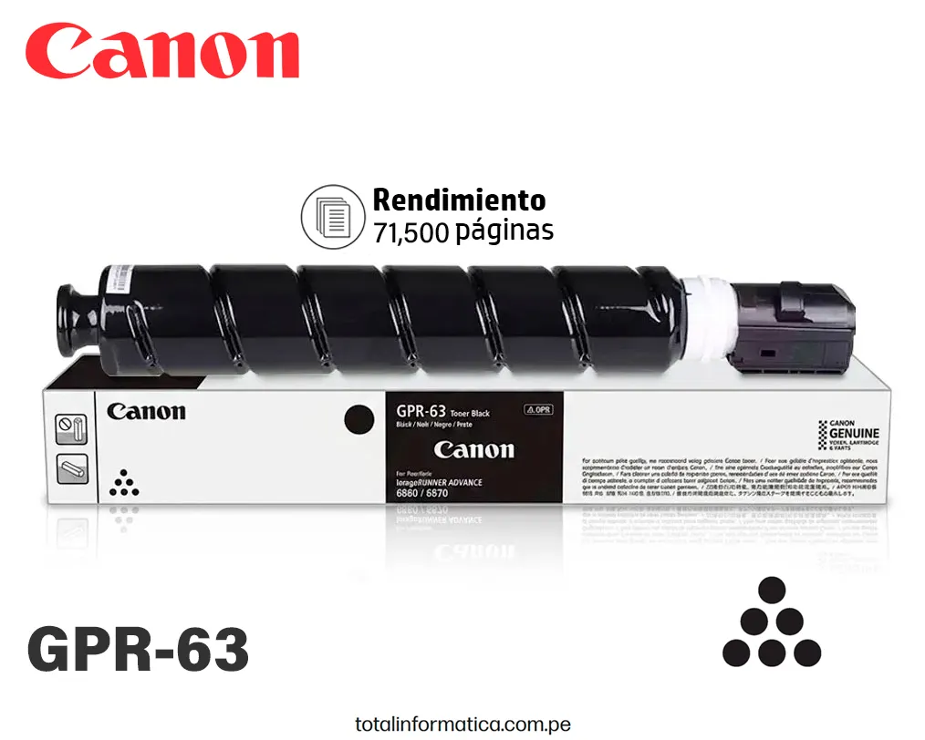 GPR-63 Black Toner Original 4766C003AA DX 6870i/6860i/6855i 71,500 pag. - imagen 1