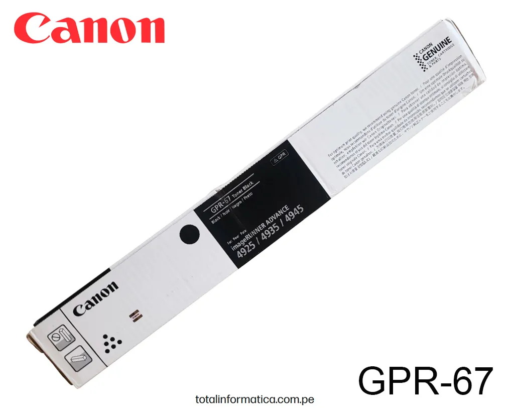 GPR-67 Black Toner Original 5745C003AA iR ADV DX 4945i, 4935i, 4925i 44,500 pag. - imagen 3