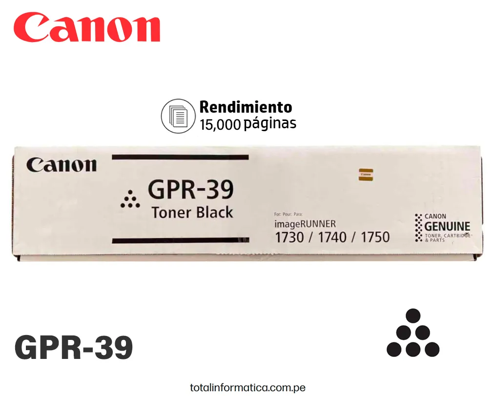 TONER CANON GPR-39 Black Original 2787B003AA, 15.000 Pág. - imagen 1