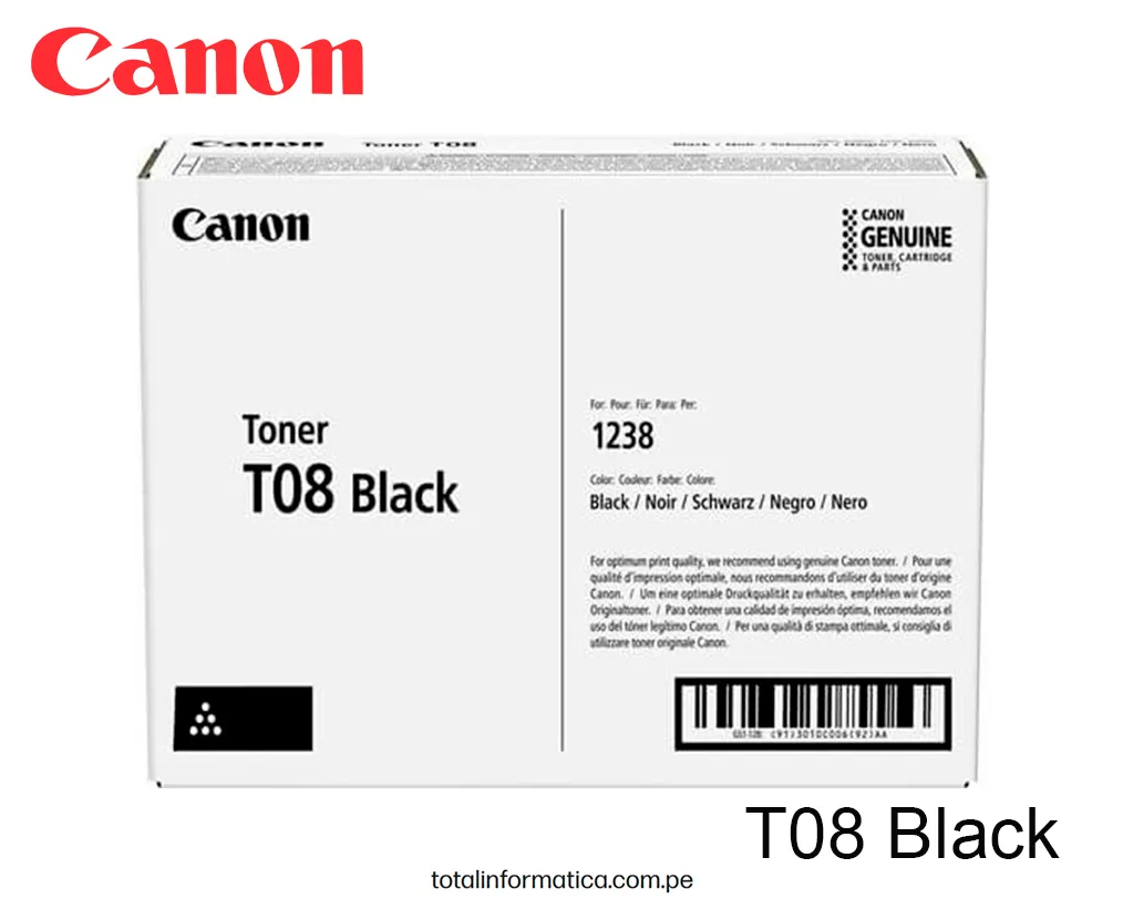 Toner Canon T08 Black 3010C005AA imageCLASS X LBP1238, MF1238 11,00 Pag. - imagen 2