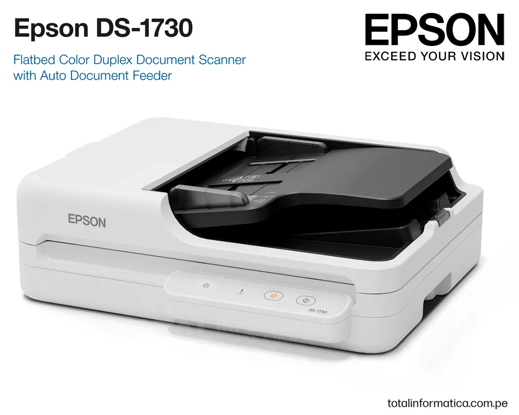 Escaner Epson DS-1730 Dúplex base plana, 30 PPM, USB 2. - imagen 2