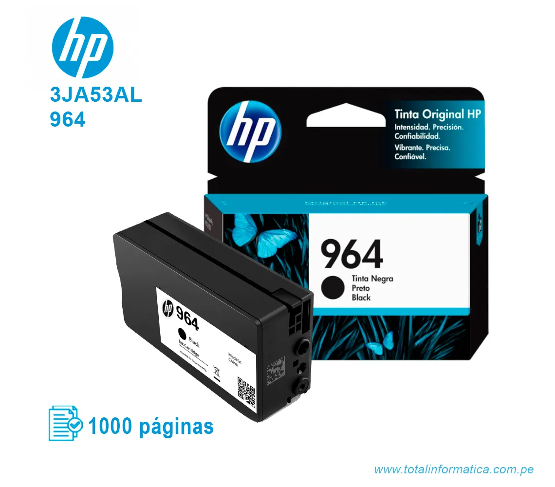 TINTA HP 964 BLACK ( 3JA53AL ) OJP 9010, 1000 PGS - imagen 2