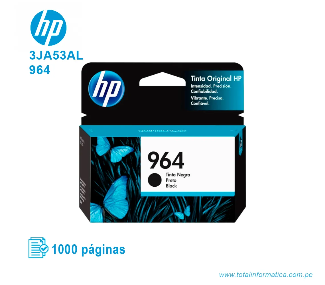TINTA HP 964 BLACK ( 3JA53AL ) OJP 9010, 1000 PGS - imagen 1